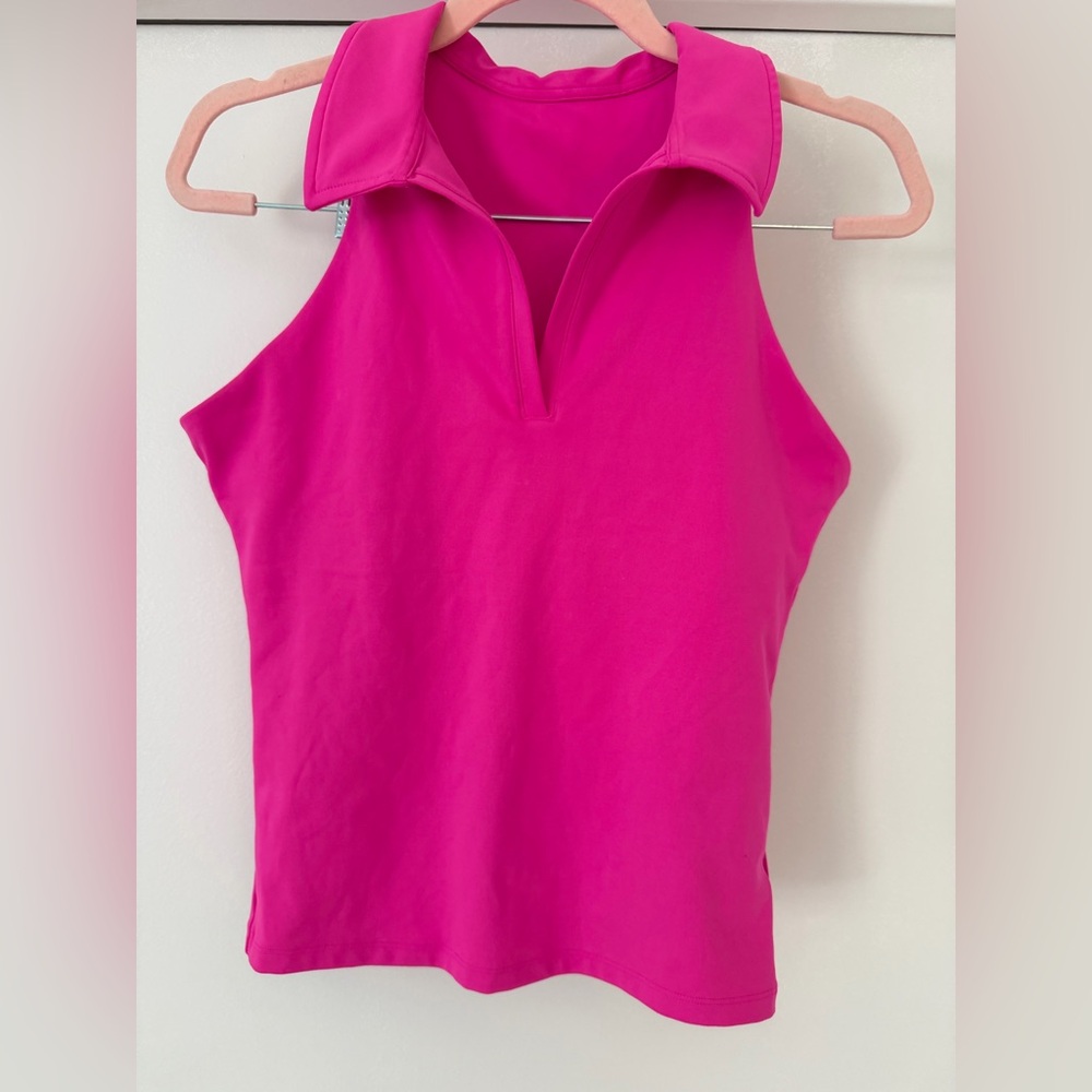 GAP Sleeveless Collared Tank Top - Hot Pink